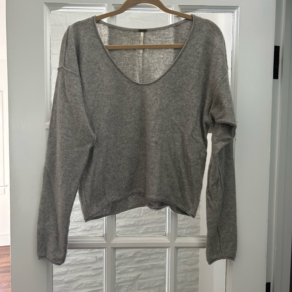 3 Free People Cashmere Sweaters - red(s), maroon(s) and grey (m)